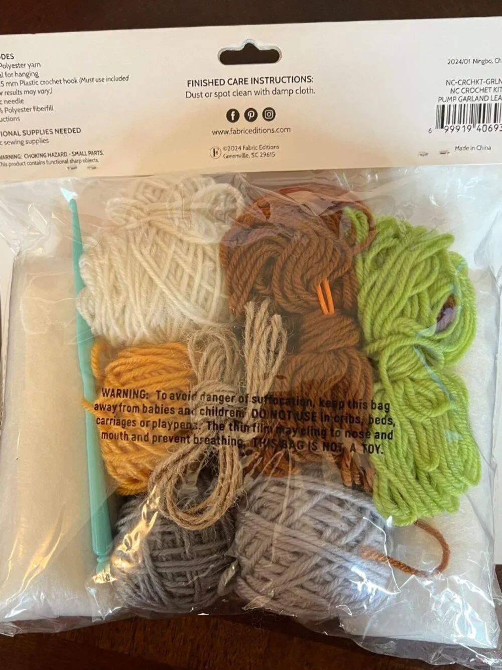 Pumpkin Garland Crochet Kit, Fall Autumn Pumpkin Ornaments Yarn Kit, DIY Pumpkin
